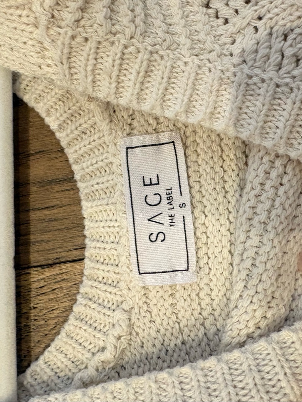 Sage Cream Cable Knit Crew Sweater